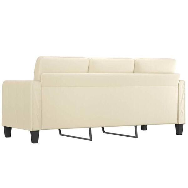 vidaXL 3-Seater Sofa Cream 180 cm Faux Leather