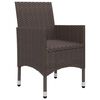 vidaXL 3 Piece Garden Dining Set Brown Poly Rattan and Glass