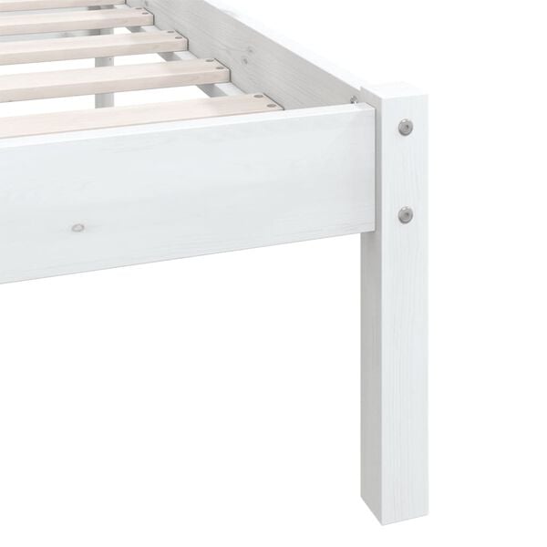 vidaXL Bed Frame without Mattress White Solid Wood 160x200 cm