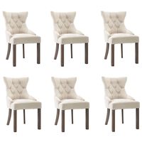 vidaXL Dining Chairs 6 pcs Beige Fabric