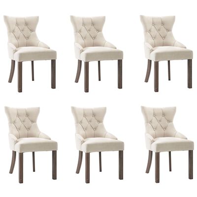 vidaXL Dining Chairs 6 pcs Beige Fabric, beige vidaXL Dining Chairs 6 pcs Beige Fabric