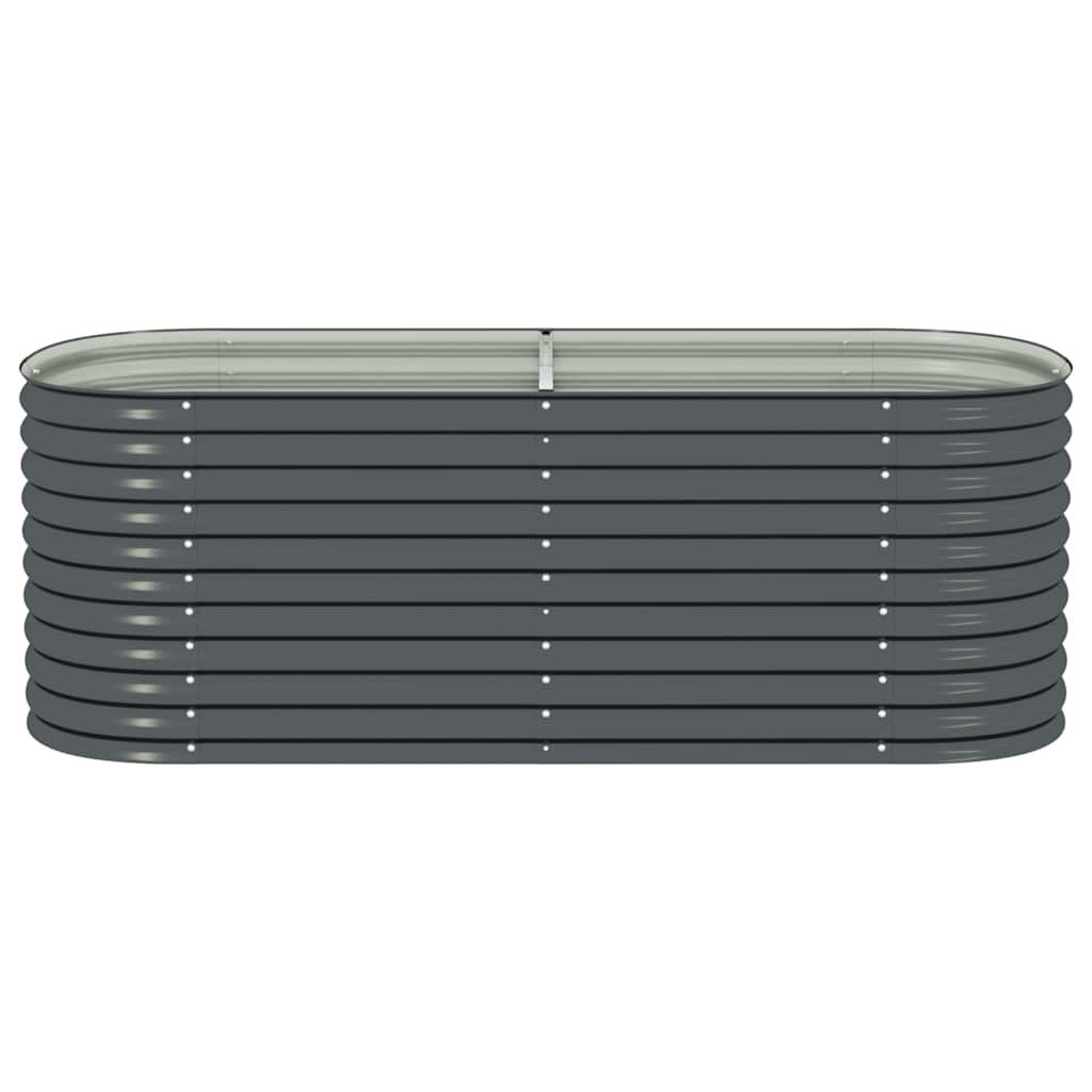 vidaXL Garden Raised Bed 240x80x81 cm Galvanised Steel Grey