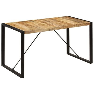 vidaXL Dining Table 140x70x75 cm Solid Mango Wood, black vidaXL Dining Table 140x70x75 cm Solid Mango Wood