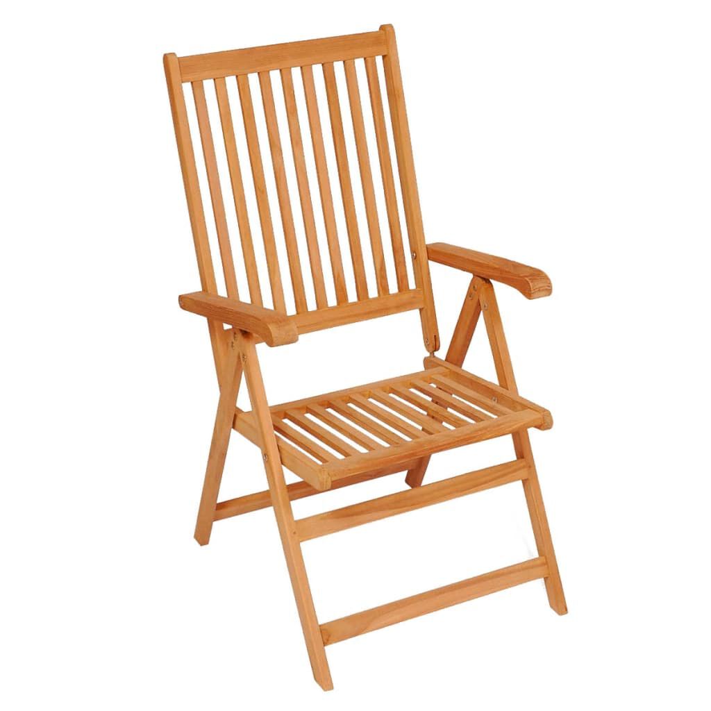 vidaXL Reclining Garden Chairs 8 pcs Solid Teak Wood