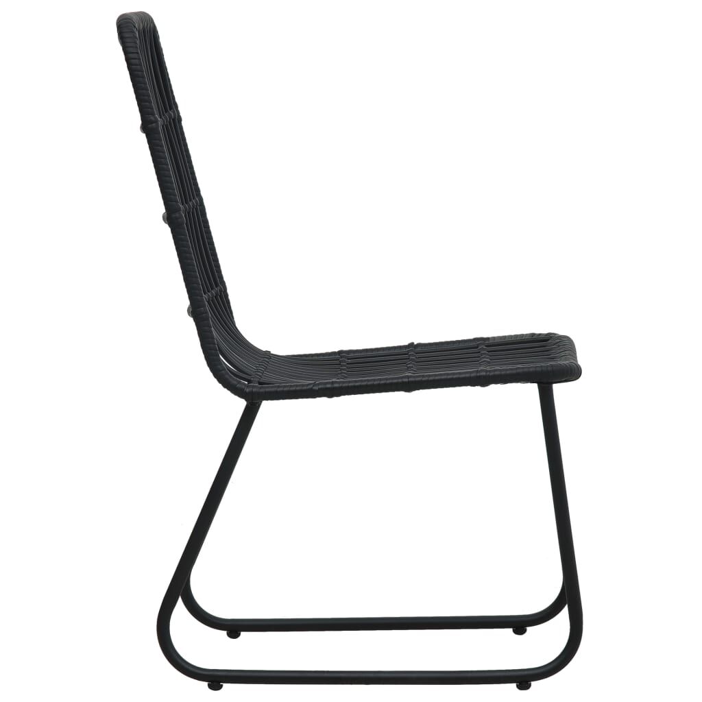 vidaXL Garden Chairs 2 pcs Poly Rattan Black