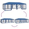 vidaXL Party Tent with 12 Mesh Sidewalls Blue 8x4 m HDPE
