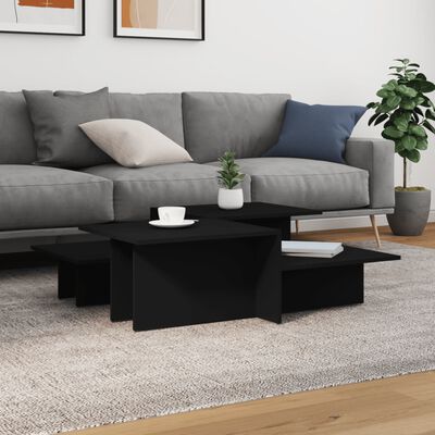 vidaXL Coffee Tables 2 pcs Black Engineered Wood, black vidaXL Coffee Tables 2 pcs Black Engineered Wood