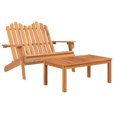 vidaXL 3 Piece Adirondack Garden Lounge Set Solid Wood Acacia