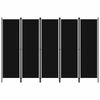 vidaXL 5-Panel Room Divider Black 250x180 cm