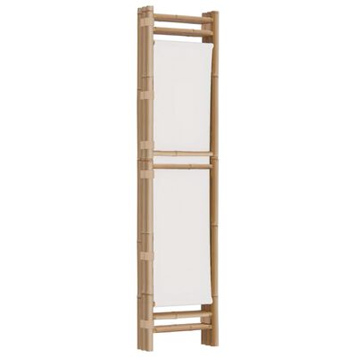 vidaXL Folding 3-Panel Room Divider 120 cm Bamboo and Canvas, cream white vidaXL Folding 3-Panel Room Divider 120 cm Bamboo and Canvas