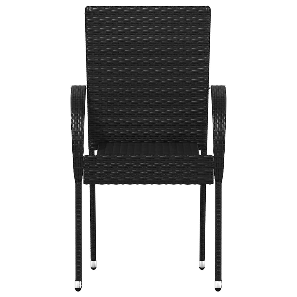 vidaXL Stackable Outdoor Chairs 4 pcs Poly Rattan Black
