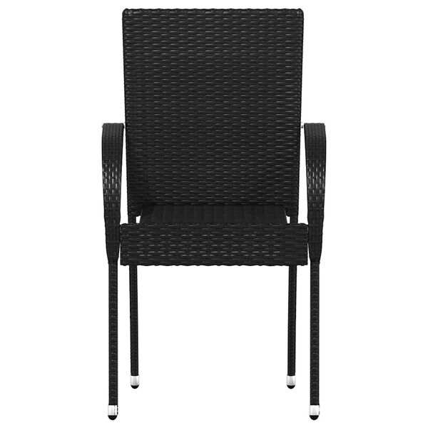 vidaXL Stackable Outdoor Chairs 4 pcs Poly Rattan Black