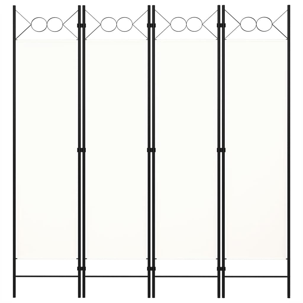 vidaXL 4-Panel Room Divider White 160x180 cm