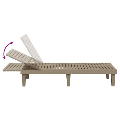 vidaXL Sun Lounger Light Brown 155x58x83 cm Polypropylene, light brown vidaXL Sun Lounger Light Brown 155x58x83 cm Polypropylene