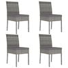 vidaXL 5 Piece Garden Dining Set Poly Rattan Grey