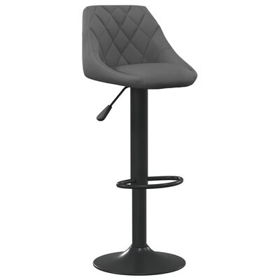 vidaXL Bar Stools 2 pcs Dark Grey Velvet, dark grey vidaXL Bar Stools 2 pcs Dark Grey Velvet