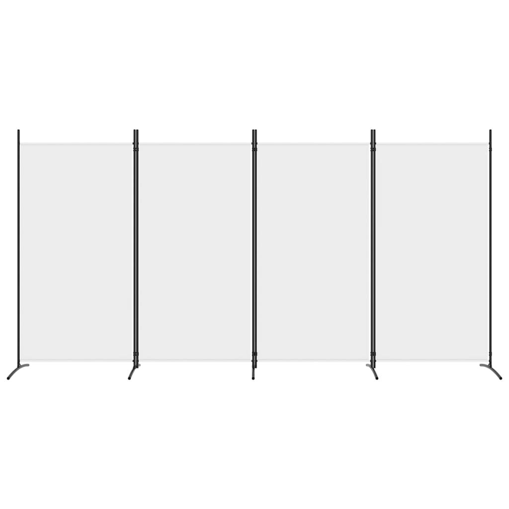 vidaXL 4-Panel Room Divider White 346x180 cm Fabric