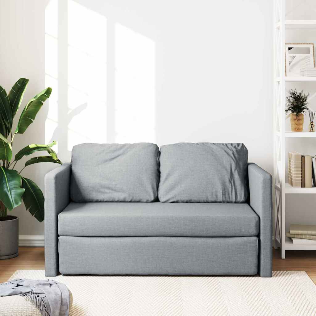 vidaXL Floor Sofa Bed 2-in-1 Light Grey 112x174x55 cm Fabric
