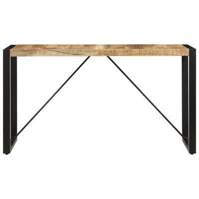 vidaXL Dining Table 140x70x75 cm Solid Mango Wood, black vidaXL Dining Table 140x70x75 cm Solid Mango Wood