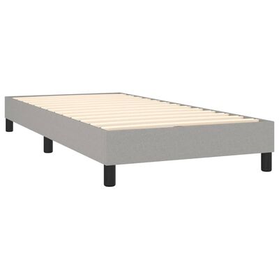 vidaXL Box Spring Bed Frame Light Grey 90x200 cm Fabric, light grey vidaXL Box Spring Bed Frame Light Grey 90x200 cm Fabric