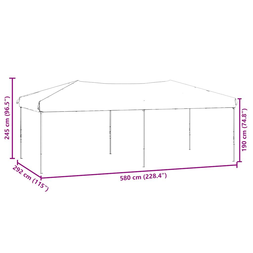vidaXL Folding Party Tent with Sidewalls Anthracite 3x6 m