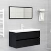 vidaXL Sink Cabinet Black 90x38.5x45 cm Engineered Wood