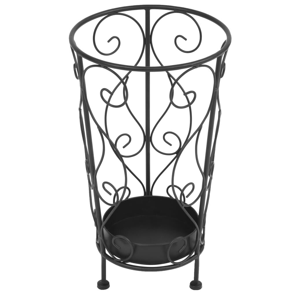 vidaXL Umbrella Stand Vintage Style Metal 26x46 cm Black