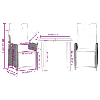 vidaXL 5 Piece Garden Dining Set with Cushions Grey Poly Rattan,  vidaXL 5 Piece Garden Dining Set with Cushions Grey Poly Rattan