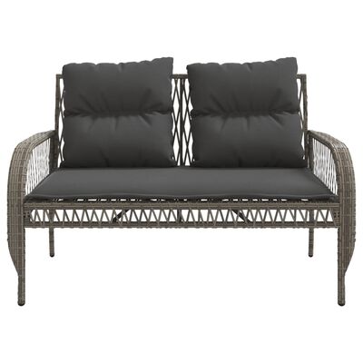 vidaXL 4 Piece Garden Sofa Set with Cushions Grey Poly Rattan, grey and dark grey vidaXL 4 Piece Garden Sofa Set with Cushions Grey Poly Rattan