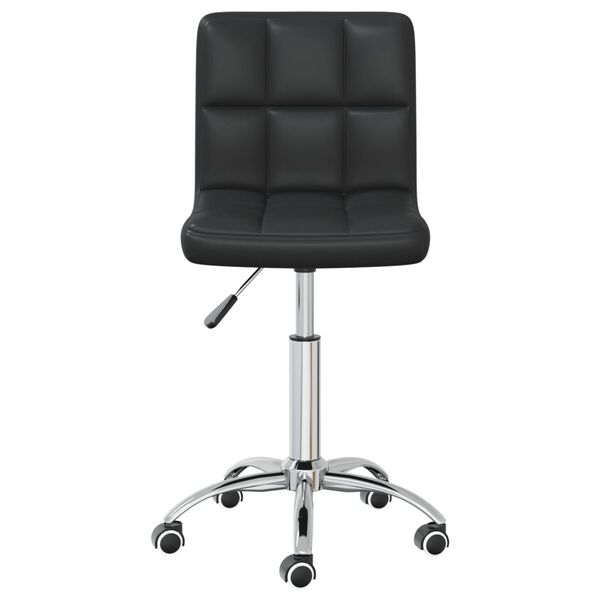 vidaXL Swivel Dining Chair Black Faux Leather