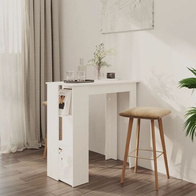 vidaXL Bar Table with Shelf White 102x50x103.5 cm Engineered Wood, white vidaXL Bar Table with Shelf White 102x50x103.5 cm Engineered Wood