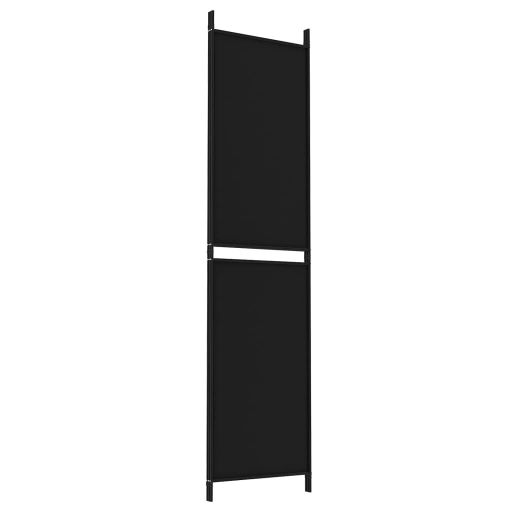 vidaXL 3-Panel Room Divider Black 150x200 cm Fabric