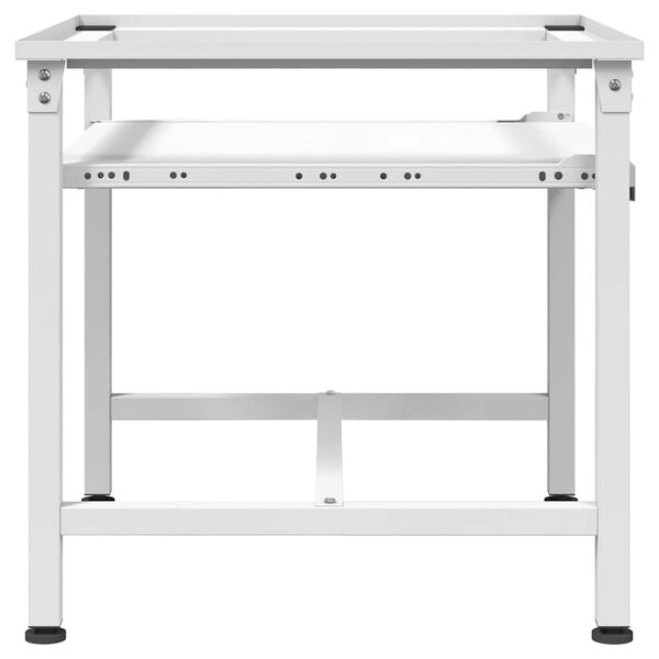 Washing Machine Pedestal with Pull-Out Shelf White