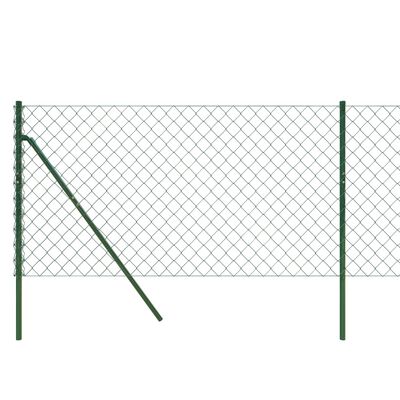 vidaXL Chain Link Fence Green 0.8x10 m