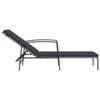 vidaXL Garden Sun Lounger with Cushion Poly Rattan Grey