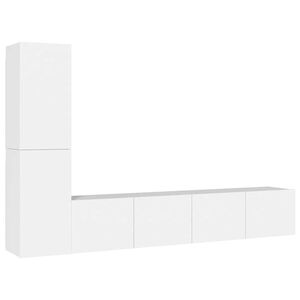 vidaXL 4 Piece TV Cabinet Set White Engineered Wood