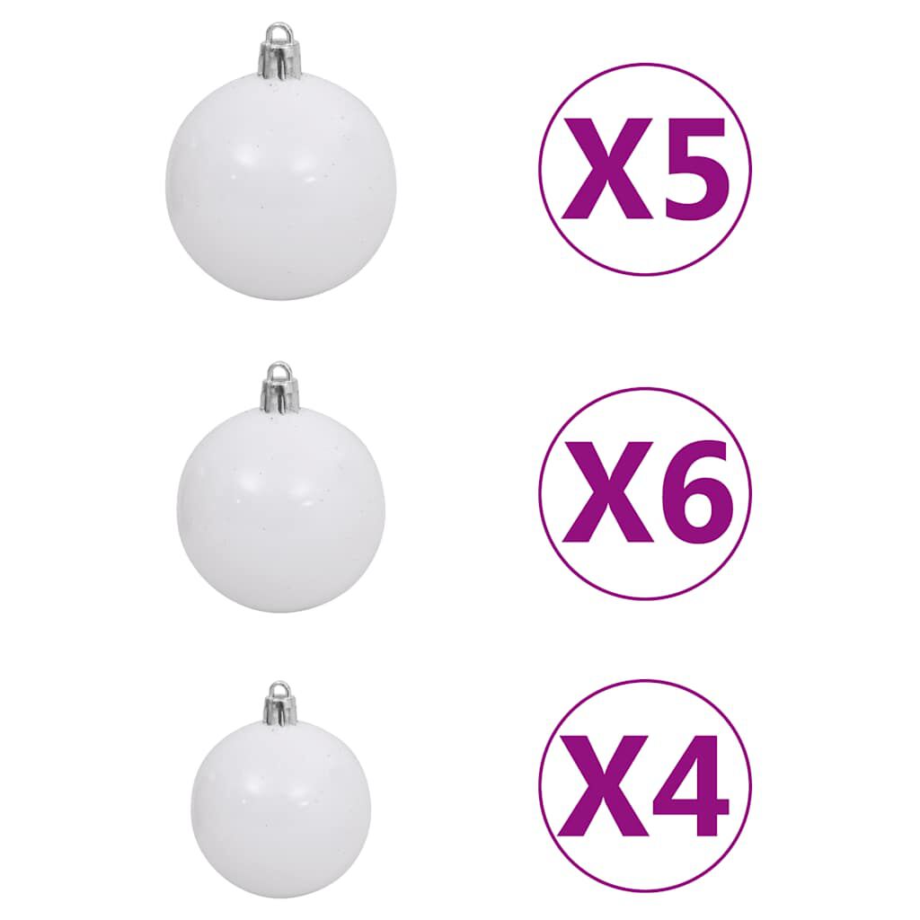 vidaXL Artificial Half Pre-lit Christmas Tree with Ball Set Green 150 cm