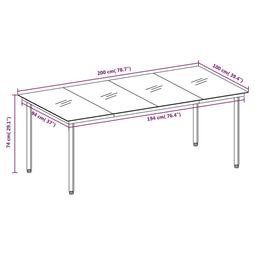 vidaXL 9 Piece Garden Dining Set with Cushions Grey