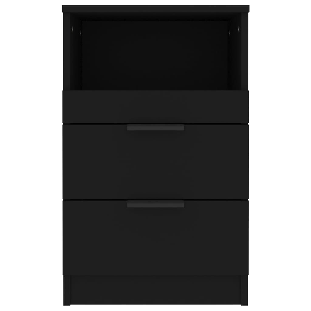 vidaXL Bedside Cabinet Black Engineered Wood