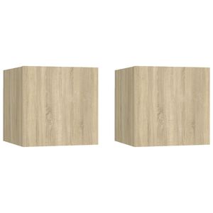 vidaXL Bedside Cabinets 2 pcs Sonoma Oak 30.5x30x30 cm Engineered Wood