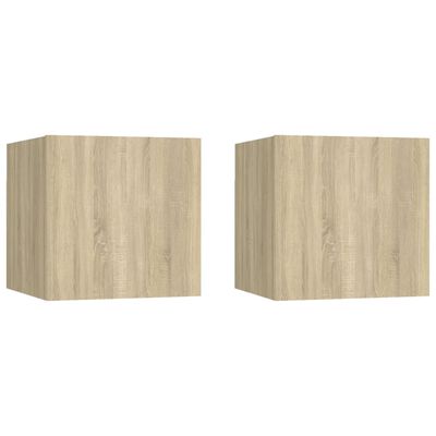 vidaXL Bedside Cabinets 2 pcs Sonoma Oak 30.5x30x30 cm Engineered Wood, sonoma oak vidaXL Bedside Cabinets 2 pcs Sonoma Oak 30.5x30x30 cm Engineered Wood