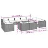 vidaXL 12 Piece Garden Lounge Set with Cushions Grey Poly Rattan