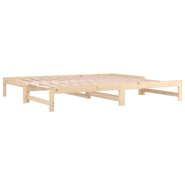 vidaXL Pull-out Day Bed without Mattress 2x(80x200) cm Solid Wood Pine