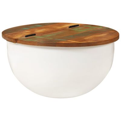 vidaXL Coffee Table White 50x27 cm Solid Wood Reclaimed, white vidaXL Coffee Table White 50x27 cm Solid Wood Reclaimed