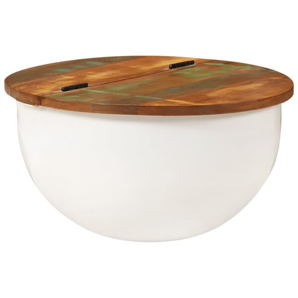 vidaXL Coffee Table White 50x27 cm Solid Wood Reclaimed