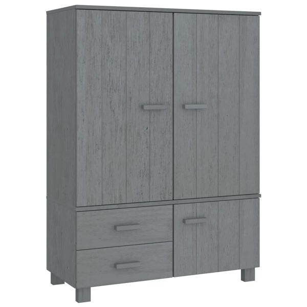 vidaXL Wardrobe HAMAR Dark Grey 99x45x137 cm Solid Wood Pine