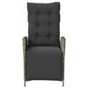 vidaXL Reclining Garden Chairs 2 pcs with Footrest Grey Poly Rattan