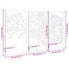 vidaXL Garden Wall Decorations 3 pcs 105x55 cm Corten Steel Tree Design