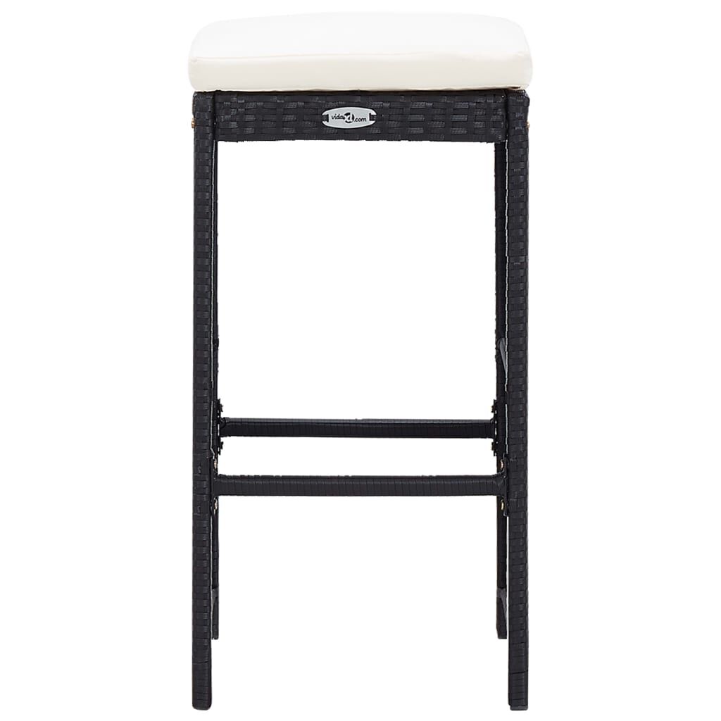 vidaXL 5 Piece Outdoor Bar Set Poly Rattan and Glass Black