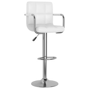 vidaXL Bar Stool White Faux Leather